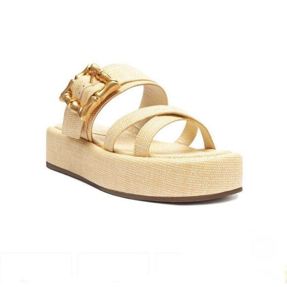 Schutz Lola Buckle Flatform Sandals Size 7.5 - Picture 1 of 10